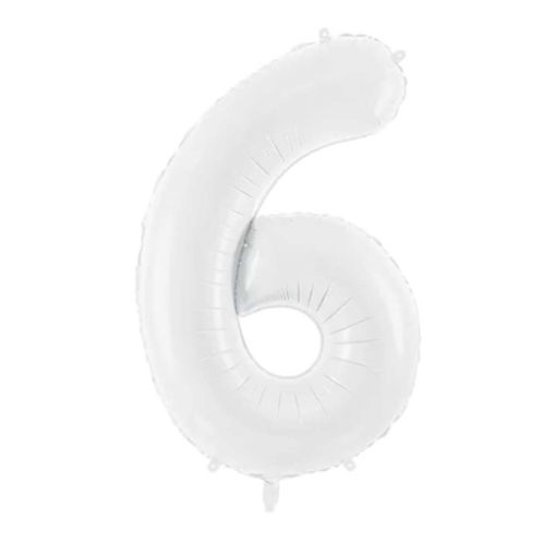 Picture of FOIL BALLOON NUMBER 6 WHITE